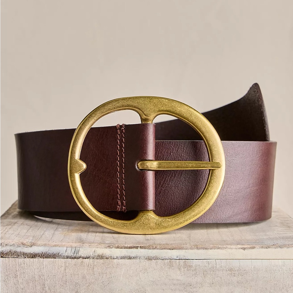 NWT Free People Brando Leather Hip Belt Espresso Medium Large